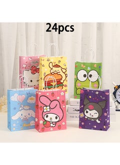 اشتري 24 Pieces Party Favor Bags,Shopping Bag,Party Bags For Kids, supplies Snack candy Gift Bag Food Bags,Double-Sided Bags For Birthday Wedding Celebrations Party Favors 21*15*8 في السعودية