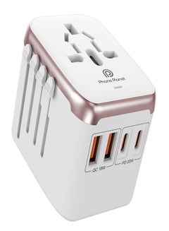 Buy Universal Travel Adapter Plug, Multi-Functional Charger with 4 USB and Type-C Ports, Worldwide Power Socket with Multiple Country Adapters for International Travelers in Saudi Arabia