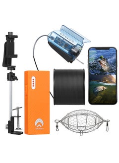 اشتري 1080P Underwater Fishing Camera with APP Control Fishing Live Video Camera Fish Finder with 50M Cable Mobile Phone Holder Bait Cage Carry Case في السعودية