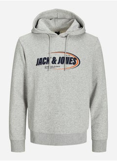 Buy Logo Print Cuffed Sleeve Hoodie in Saudi Arabia