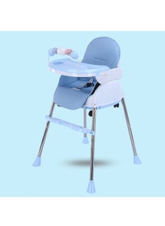 Buy Adjustable Multifunctional Portable Foldable Dining Highchair With Removable Tray-Blue in Saudi Arabia