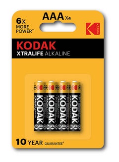 Buy Kodak Xtralife Alkaline AAA Batteries - 4 Pcs in UAE