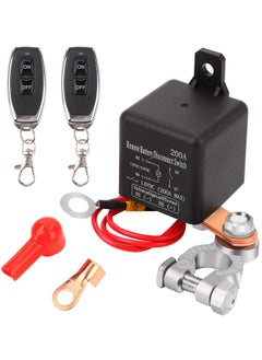 اشتري DC12V 200A Remote Battery Disconnect Kill Switch for Camper, Marine, Truck, Trailer, RV: Upgraded Anti-Theft, Prevent Battery Drain, with 2 Wireless Keys, (Black Negative Wire at Bottom) في الامارات