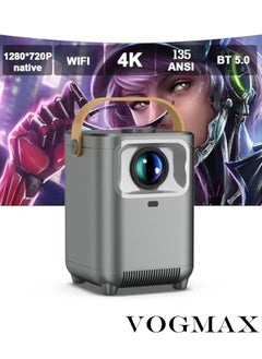 Buy 5G WiFi Bluetooth Portable Projector with Stereo Sound Office HD Mini Pro Home Theater Movie Projector in Saudi Arabia