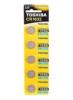 Buy Toshiba CR1632 3V Lithium Coin Cell Battery Pack of 5 in UAE