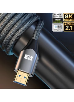 اشتري كابل HDMI 2.1 من الألياف الضوئية عالي السرعة مع عرض نطاق ترددي 48 جيجابت في الثانية | سلك HDMI معتمد فائق الدقة 8K@60 هرتز، دقة 4K@120 هرتز | كابل HDMI بطول 2 متر مع نسيج مضفر للهاتف وXbox وPlayStation والتلفزيون والكمبيوتر الشخصي في الامارات