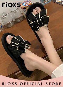 Buy Women's Fashion Bowknot Shower Slipper Casual Anti-Slip Beach Flat Sandal For Indoor Or Outdoor Use in UAE