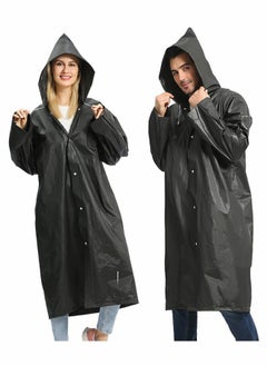 Buy Raincoat Rain Ponchos for Adults Women Men   1 Pack Reusable EVA Clear Portable Rain Coats Lightweight Jackets with Hood, Rain Ponchos Adults Packable Poncho Adult Clear Hood in Saudi Arabia