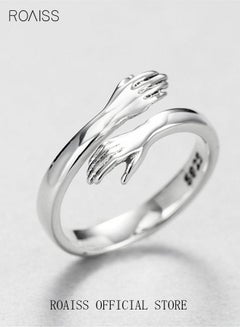 Buy Finger Ring Hug Shape Adjustable Size for Women Silver in UAE