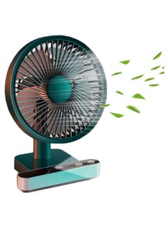 Buy Portable Desk Fan, USB Rechargeable Battery Operated Fan with Four Speeds 24h battery life,LED Display Lower Noise,4000Mah Battery for Home, Office, Dormitory,Desktop Table Fans in Saudi Arabia
