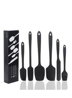 Buy Silicone Spatula Set, Heat Resistant Kitchen Utensils Basting Pastry Brush Spoons For Non-Stick in UAE