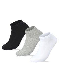 Buy Sam Socks Set Of 3 Ankle Socks Women Black-L.Grey-White in Egypt