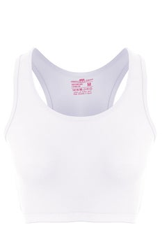 Buy Mesery  Full Coverage Non-wired Cross Back Sportive Bra-white in Egypt