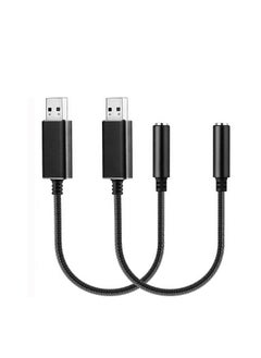 Buy 2 Pack Audio Adapter External Stereo Sound Card USB to Headphone Audio Jack Adapter with 3.5mm Aux TRRS Jack and Durable Braided Cable Compatible for Mac, PS4, PC, Laptop, Desktops, Windows in UAE