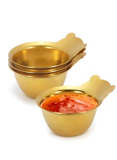 Buy Premium Stainless Steel Sauce Dish Set, 4 Pcs Seasoning Bowls, Elegant Gold Dipping Bowls for Sushi, Metal Ramekins for Ketchup, Soya Sauce, Ice Cream, and Fruit , 1.9" in Saudi Arabia