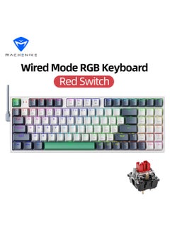 Buy 94 Keys Gaming Keyboard Mechanical Wired Keyboard Hot Swappable With Red Switch RGB Light in UAE