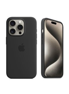 اشتري غطاء حماية من السيليكون السائل الناعم مع MagSafe لهاتف Apple iPhone 15 Pro Max 2023 باللون الأسود في الامارات