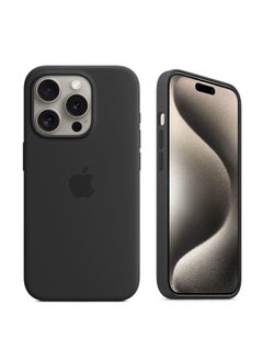 Buy Soft Liquid Silicone Case Cover With MagSafe For Apple iPhone 15 Pro Max 2023 Black in Saudi Arabia