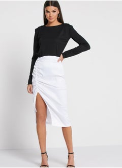 Buy Ruched Midi Skirt in Saudi Arabia