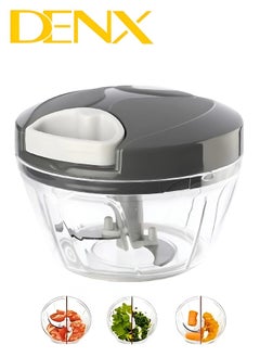 Buy Manual Food Chopper And Cutter With A Pull Cord For Chopping Onions, Garlic, And Vegetables, Black in Saudi Arabia