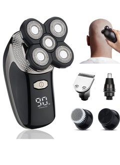 اشتري Electric Razor for Men, Multifunctional Bald Head Shaver Grooming Kit, Waterproof USB Rechargeable 5 in 1 Cordless Rotary Shavers with Beard Hair Nose Trimmer Facial Cleansing Massage Brush في الامارات