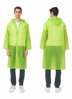 اشتري Raincoat Rain Ponchos for Adults Women Men   1 Pack Reusable EVA Clear Portable Rain Coats Lightweight Jackets with Hood, Rain Ponchos Adults Packable Poncho Adult Clear Hood في الامارات