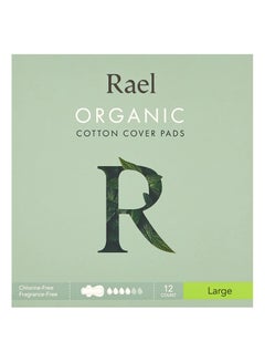 Buy Rael, Organic Cotton Cover Pads, Large, 12 Count in UAE