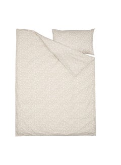 اشتري Duvet cover and pillowcase, beige/white, 150x200/50x80 cm في السعودية