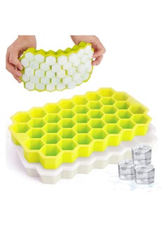 Buy COOLBABY 2 PCS Premium Ice Cube Trays Silicone Ice Cube Molds with Sealing Lid 74-Ice Trays Reusable Safe Hexagonal Ice Cube Molds for Chilled Drinks Whiskey Cocktail in UAE