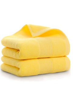 Buy Bathroom Hand Towels, Home Soft Cotton Super Highly Absorbent Towel for Bath, Luxurious, Face, Gym and Spa, Yellow 2 Pack in Saudi Arabia