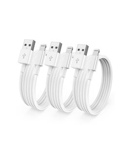 Buy 3 Pack Iphone cable Lightning To USB Charging Cable ,3.3 ft,1.0m, White in Saudi Arabia