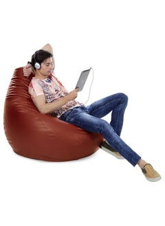 اشتري Comfy Pvc Large Adult Classic Maroon Bean Bag With Bouncy Beans Filling في الامارات