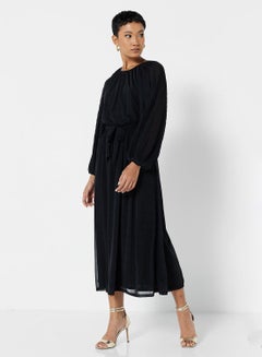 اشتري Pleated Sleeve Midi Dress في الامارات