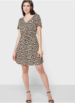 Buy Printed V-Neck Dress in UAE