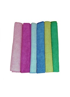 Buy 6-Piece Microfiber Cleaning Cloth Set Multicolour 30x30Cm in Saudi Arabia