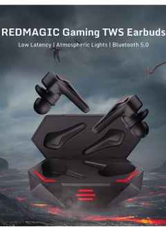 Buy Redmagic Nubia TWS Gaming Earbuds For PS4/PS5/PC /wireless, touch control, LED light, Smart automatic connection, Dynamic speaker, cool game light effects, Dual mode, PixArt audio in Saudi Arabia