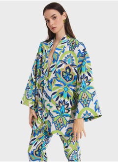 Buy Printed Flared Sleeve Kimono in UAE