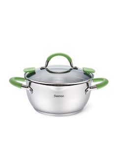 اشتري Fissman Charlotte Stainless Steel Stockpot W/Glass Lid 18cm في الامارات