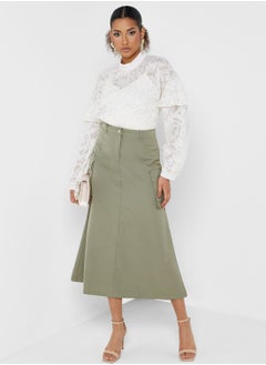 Buy Pocket Detail High Waist Skirt in Saudi Arabia