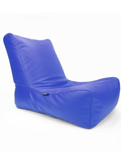 Buy Luxe Decora Sereno Recliner Lounger Faux Leather Bean Bag with Filling Royal Blue in UAE