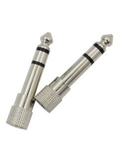 Buy 2-Piece 6.5mm Male To 3.5mm Female Stereo Audio Converter Headphone Adapter in UAE