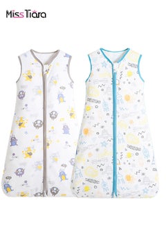 اشتري 2 Pack Baby Sleep Sack, Swaddle Blanket Unisex Sleeveless Cotton Baby Wearable Blanket with 2 Way Zipper, All Season Soft Baby Sleep Bag Suit for Baby Toddler,  (18-24 Months) في الامارات