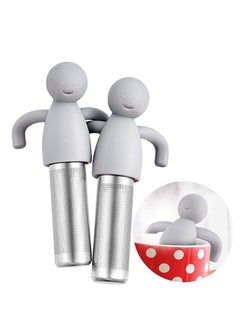 Buy Tea Infuser Filter, Loose Tea Cute Stainless Steel Ultra Fine Mesh Tea Supplies Steeper Diffuser Herbal Tea and Spices, Get the More Enjoyable Tea Times with Friends and Family (2 Pcs Gray) in UAE