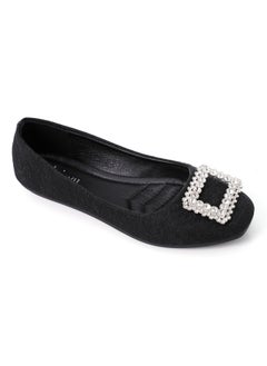 اشتري Black Glittery Simple Evening Slip On Flats في مصر