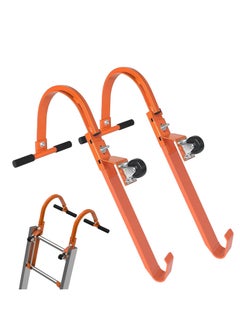 Buy Ladder Roof Hook, 2Pcs with Wheel Heavy Duty Steel Ladder Stabilizer, Roof Ridge Extension, Rubber Grip T-Bar for Damage Prevention, 360 lbs Weight Ratin, Fast & Easy to Access Steep Roofs in Saudi Arabia