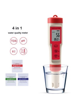 اشتري 4 في 1 مقياس درجة الحموضة TDS EC ORP الملوحة S.G مقياس درجة الحرارة مع الإضاءة الخلفية الرقمية اختبار مراقبة جودة المياه في السعودية