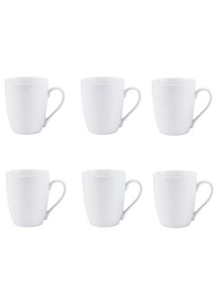 Buy 6-Piece Porcelain Mug Set 320ML White in Saudi Arabia