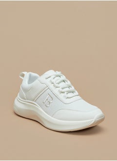 Buy Logo Detail Sports Shoes with Lace-Up Closure in Saudi Arabia