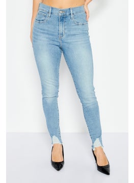 Buy Women Skinny Fit Washed Stretchable Jeans, Light Blue in UAE