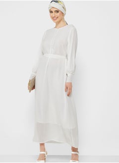 Buy Puff Sleeve Chiffon Dress in UAE